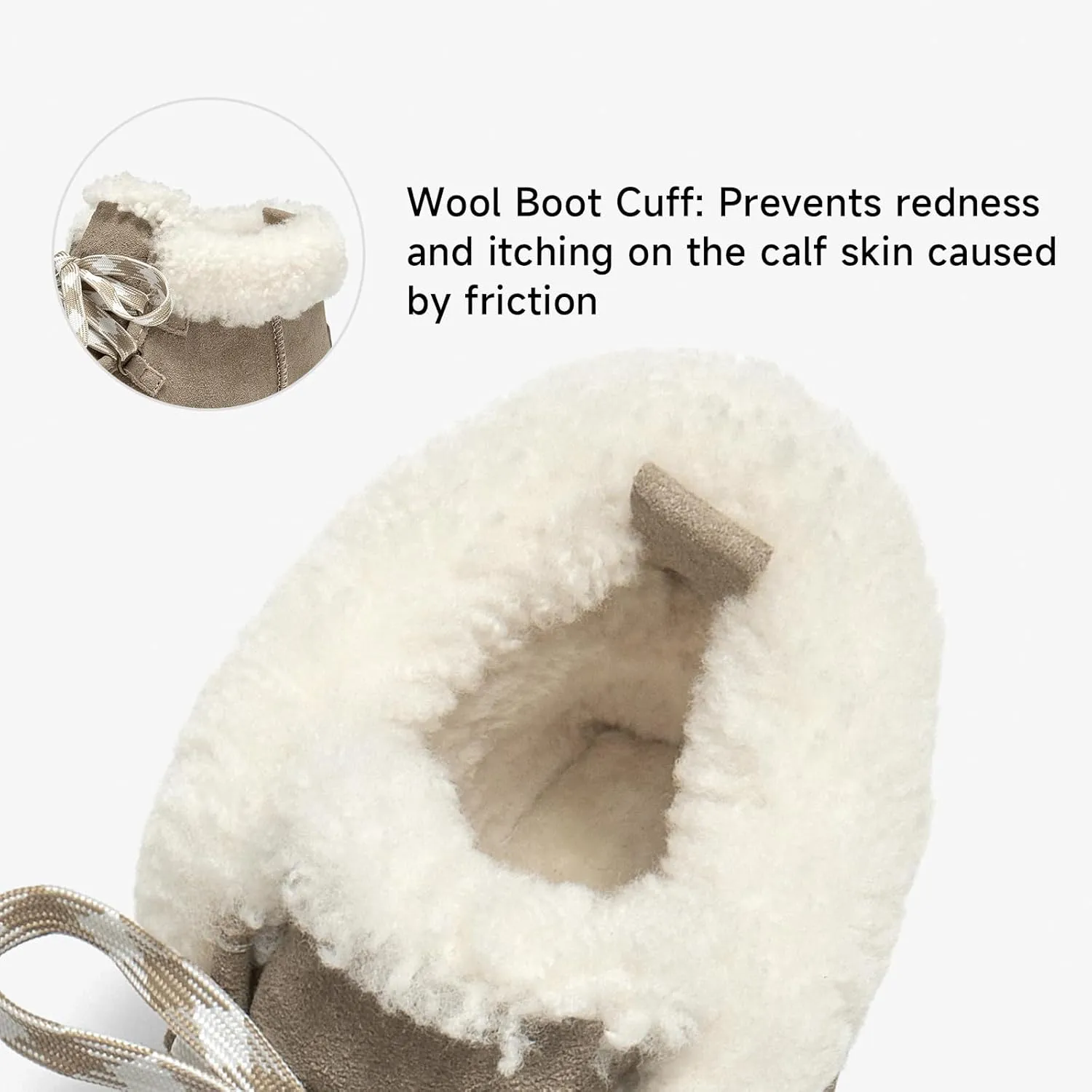 BEAU TODAY Womens Winter Snow Boots, Fur Lined Ankle Booties for Women Warm Boots, Chunky Platform Lace-up Boots Shoes Suede Leather Non-slip Warm Winter Shoes