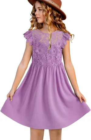blibean Teen Girls Flower Dresses Semi Formal Sleeveless Wedding Dress Size 6-15 Years