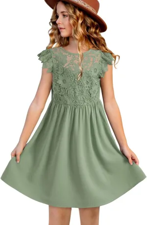 blibean Teen Girls Flower Dresses Semi Formal Sleeveless Wedding Dress Size 6-15 Years