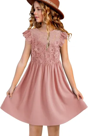blibean Teen Girls Flower Dresses Semi Formal Sleeveless Wedding Dress Size 6-15 Years