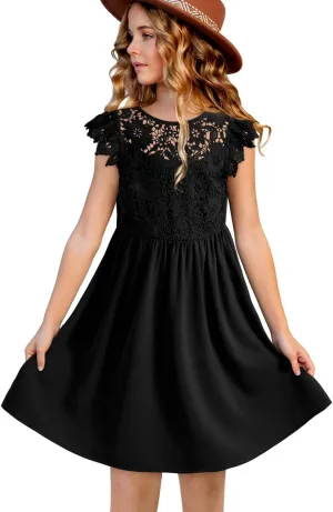 blibean Teen Girls Flower Dresses Semi Formal Sleeveless Wedding Dress Size 6-15 Years