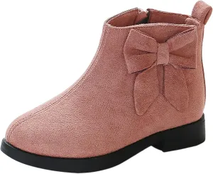 Boots for Girls Girl Non Slip Boots Kids Ankle Boots Warm Side Zipper Low Heel Short Booties Snow Outdoor Shoes