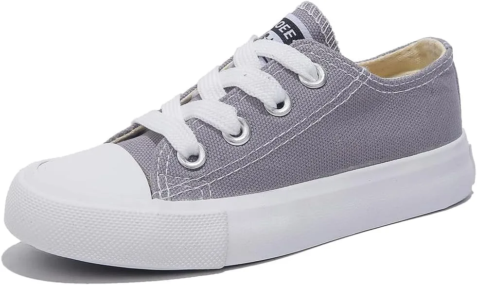 Boys Girls Baby Children's Shoes Low top lace-up Children's Canvas Shoes Back-to-School Season Small White Shoes Children's Sneakers Teens Medium and Large Kids Skateboarding Shoes