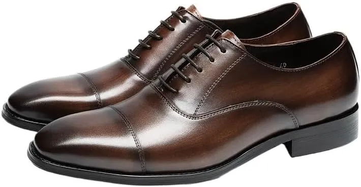 Breathable Leather Oxford Business Shoes for Men - Formal Office & Special Occasion Footwear