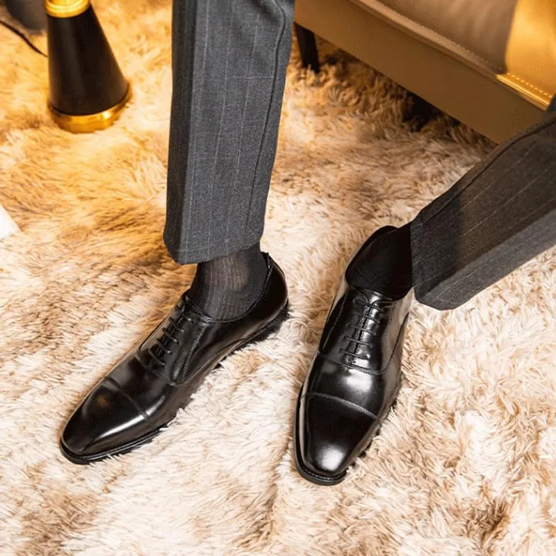 Breathable Leather Oxford Business Shoes for Men - Formal Office & Special Occasion Footwear