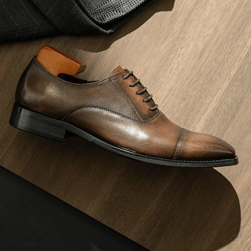 Breathable Leather Oxford Business Shoes for Men - Formal Office & Special Occasion Footwear