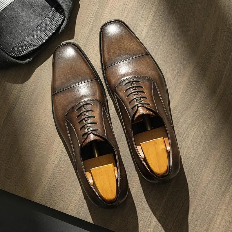 Breathable Leather Oxford Business Shoes for Men - Formal Office & Special Occasion Footwear