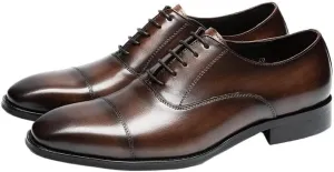Breathable Leather Oxford Business Shoes for Men - Formal Office & Special Occasion Footwear