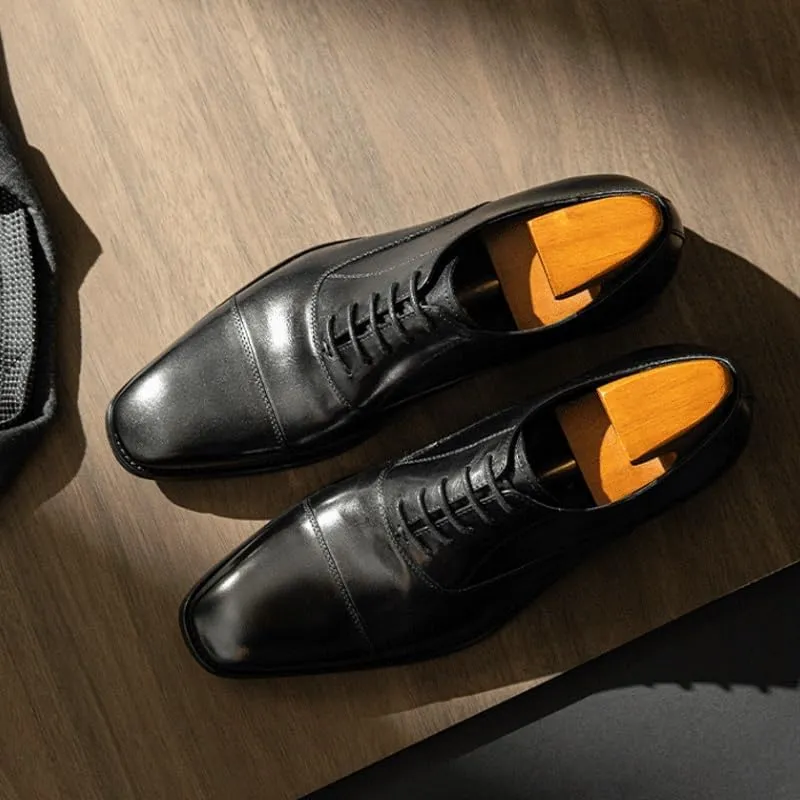 Breathable Leather Oxford Business Shoes for Men - Formal Office & Special Occasion Footwear