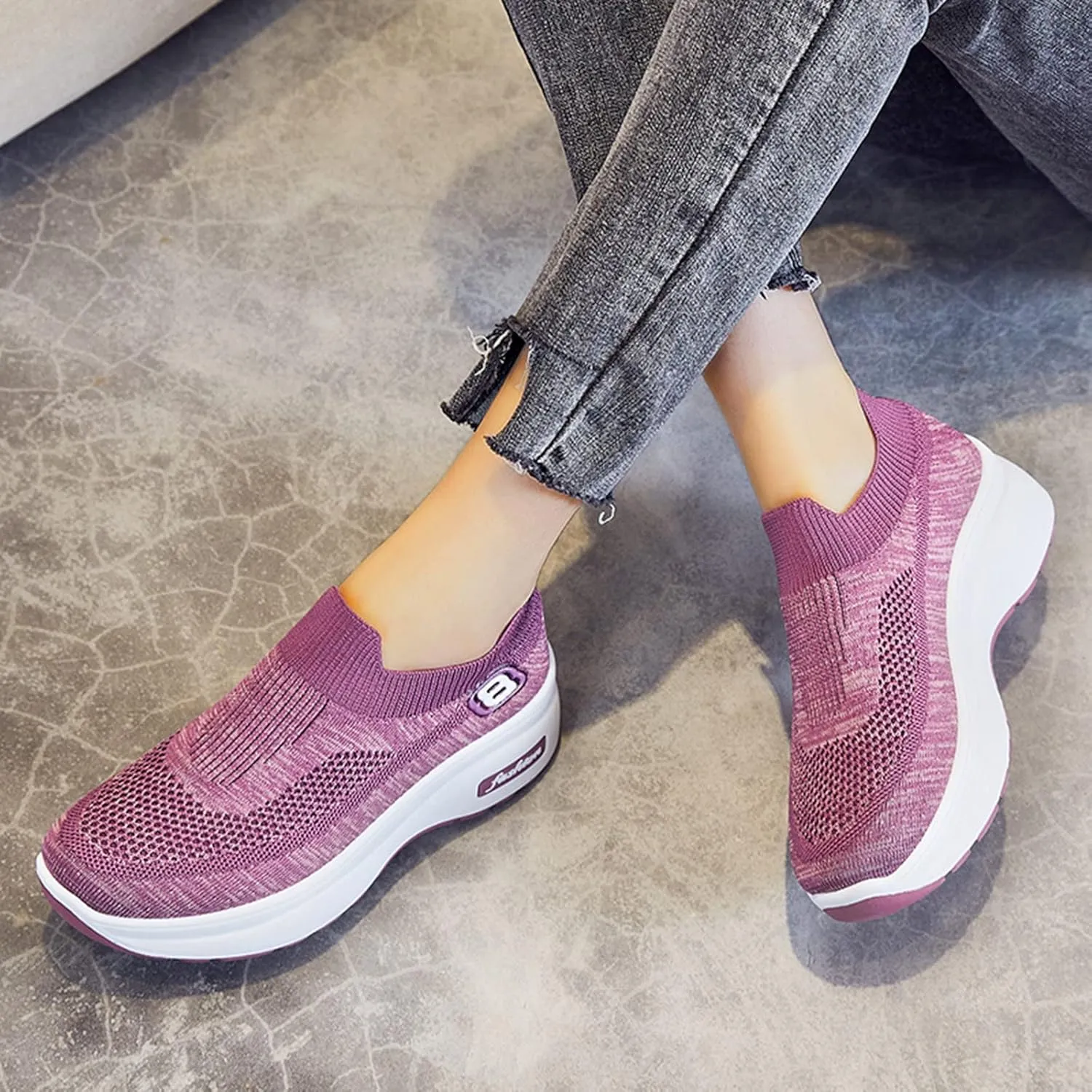 Breathable Women Shoes Leisure Trainer Shoes Running Fitness Sport Casual Wedge Outdoor Women's Things Take Vacation