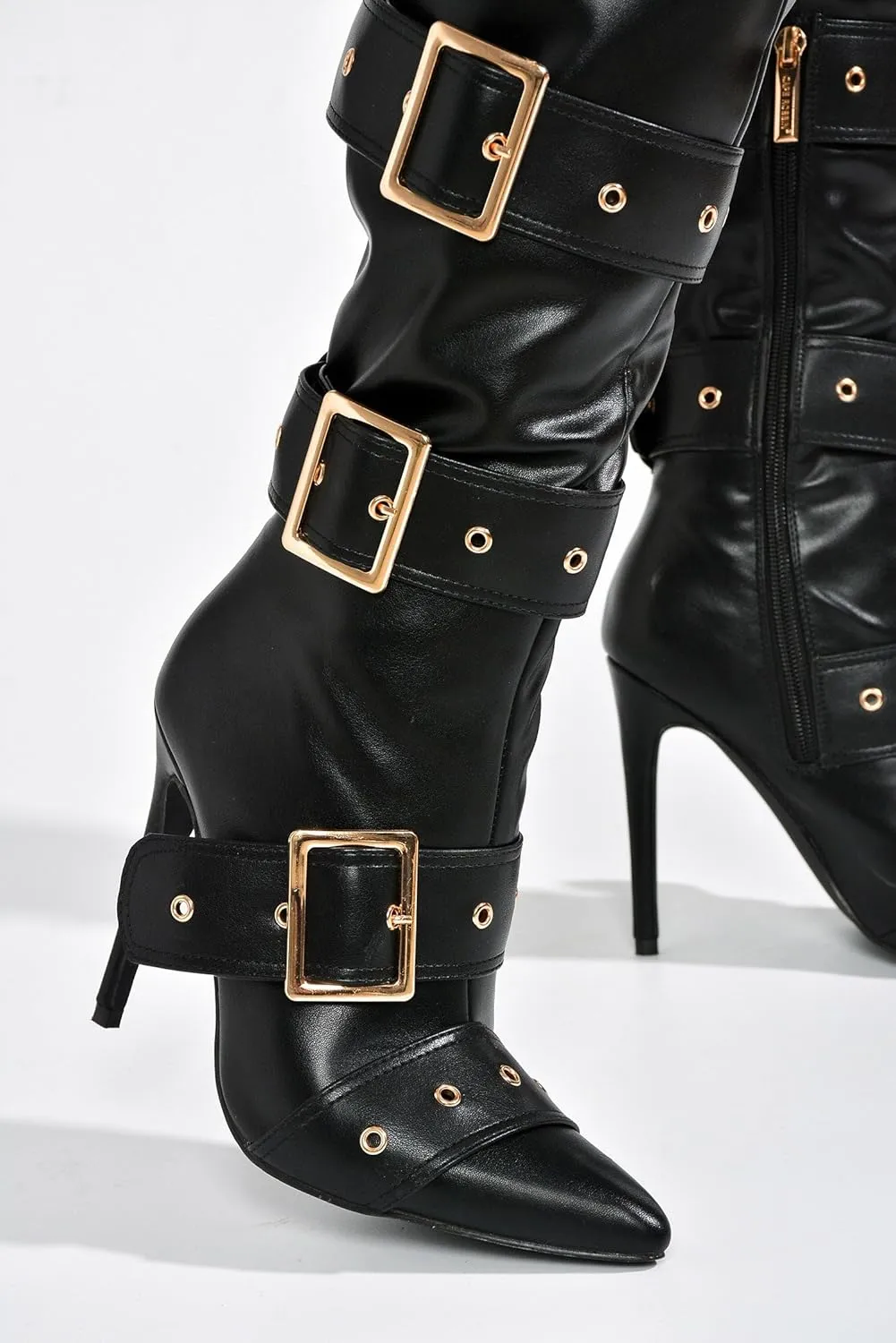 Cape Robbin Thigh High Over The Knee Boots, Pointed Toe Stiletto High Heel Fashion Dress Boots for Women