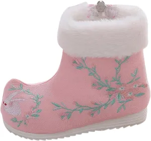 Children Shoes Cloth Shoes Wwarm Winter Snow Boots Embroidered Printed Shoes over The Knee Boots for Youth Girls