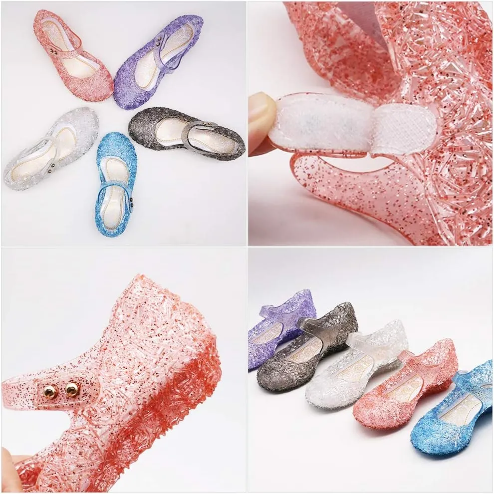 eccbox Princess Girls Sandals Dance Party Cosplay Jelly Shoes Mary Jane for Toddler Kids
