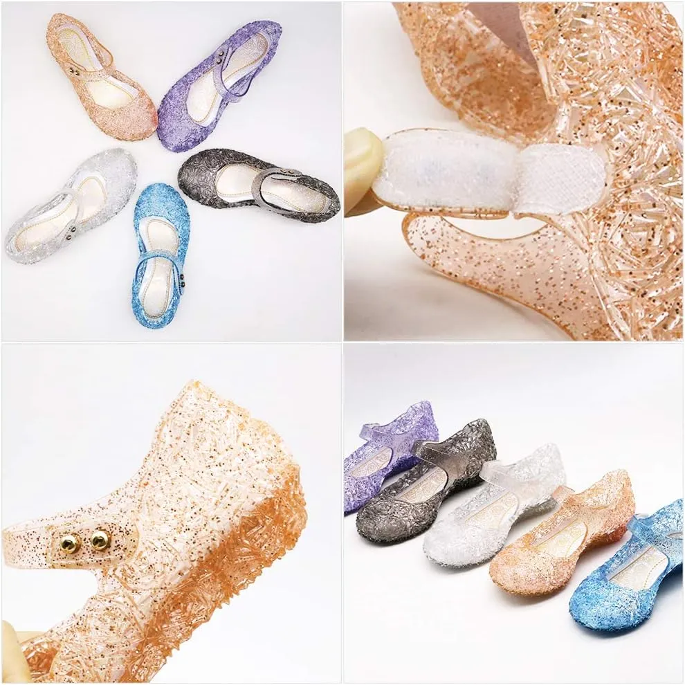 eccbox Princess Girls Sandals Dance Party Cosplay Jelly Shoes Mary Jane for Toddler Kids