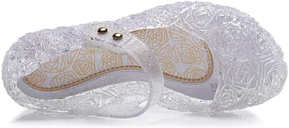 eccbox Princess Girls Sandals Dance Party Cosplay Jelly Shoes Mary Jane for Toddler Kids