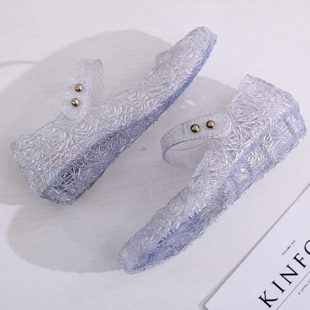 eccbox Princess Girls Sandals Dance Party Cosplay Jelly Shoes Mary Jane for Toddler Kids