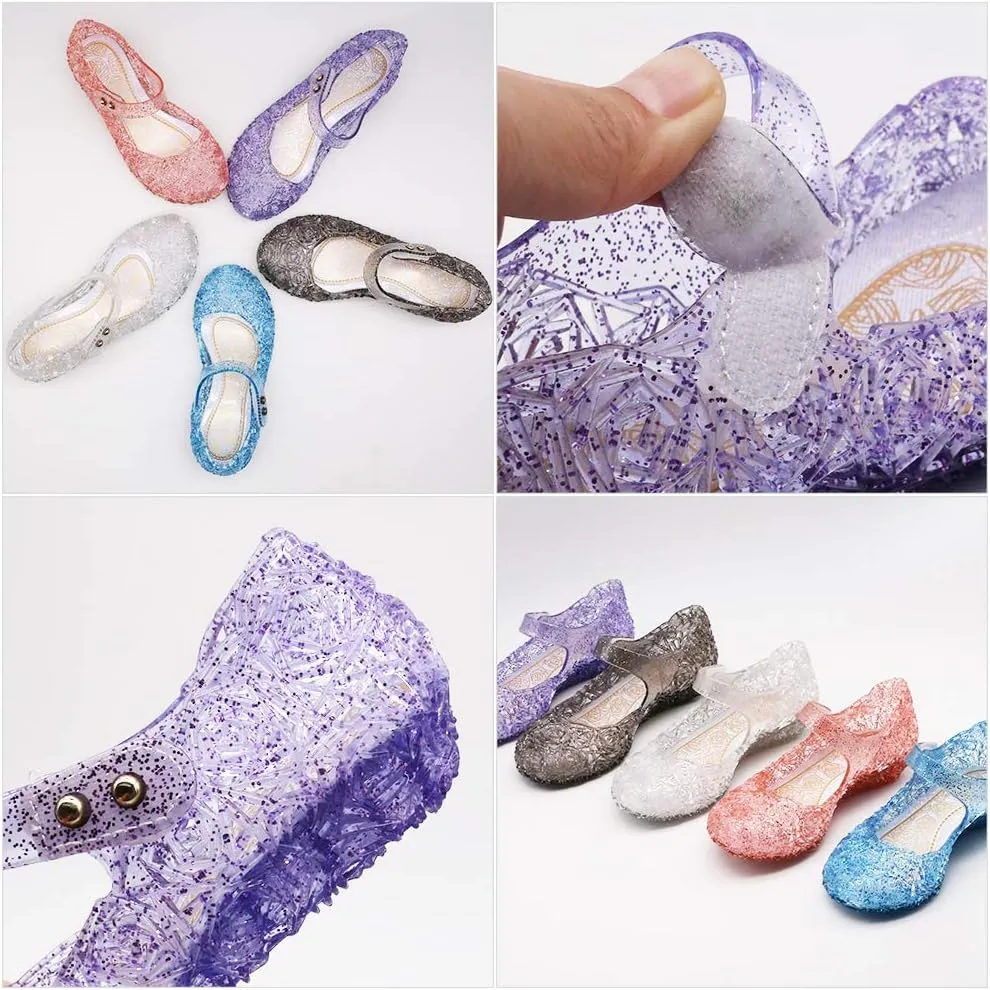 eccbox Princess Girls Sandals Dance Party Cosplay Jelly Shoes Mary Jane for Toddler Kids