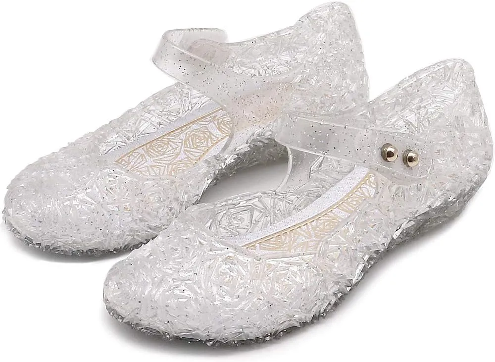 eccbox Princess Girls Sandals Dance Party Cosplay Jelly Shoes Mary Jane for Toddler Kids