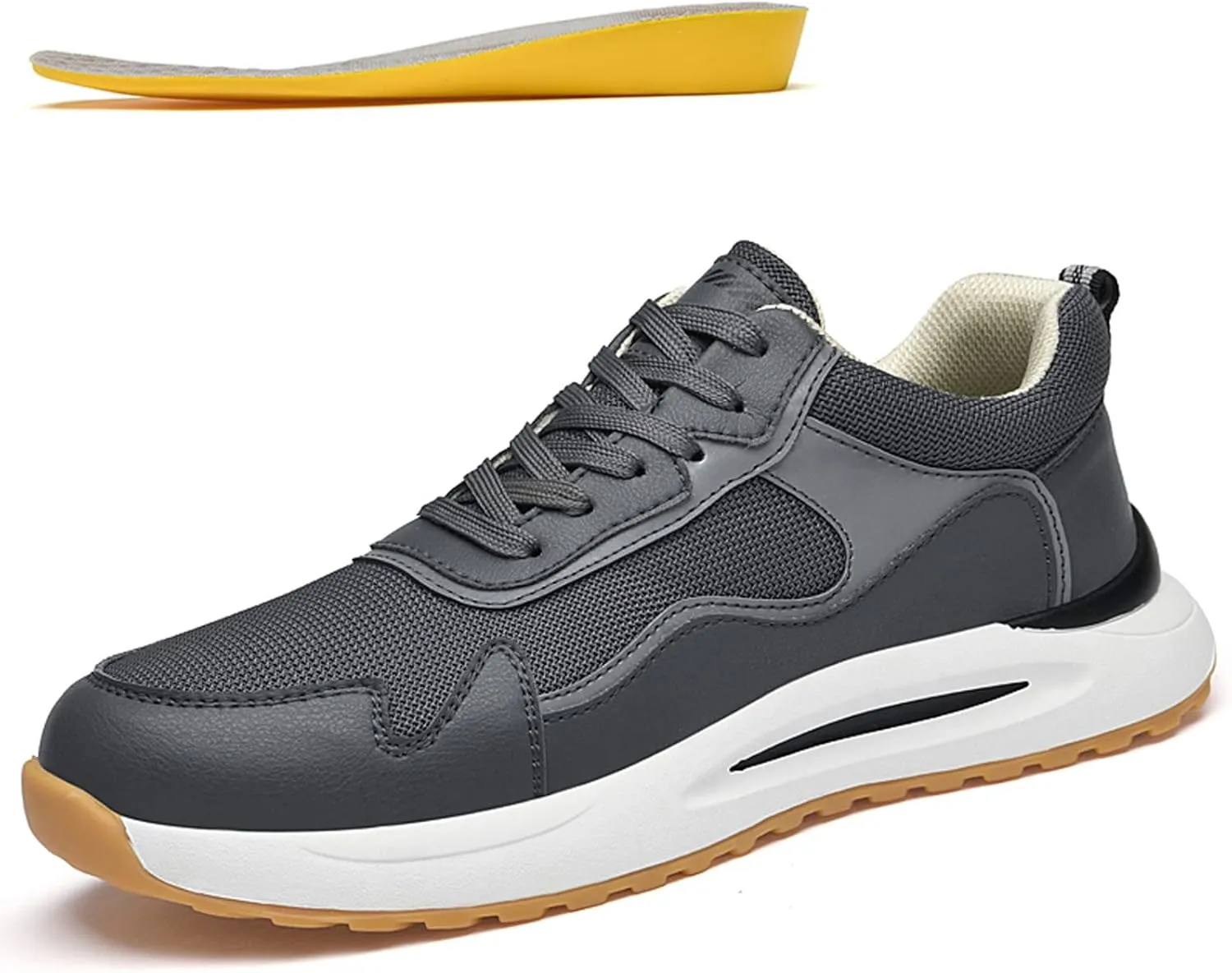 Elevator Sneakers for Men 2.36 inch Invisible Height Increasing Lace Up Fashion Sneakers