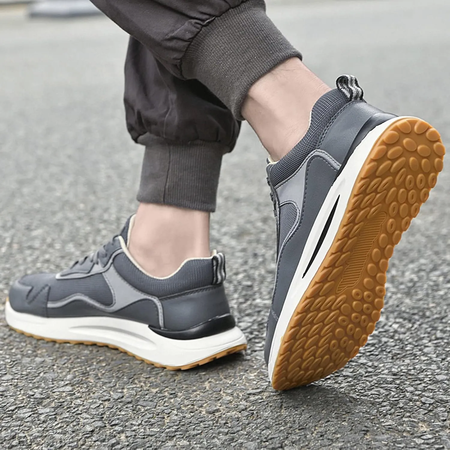 Elevator Sneakers for Men 2.36 inch Invisible Height Increasing Lace Up Fashion Sneakers