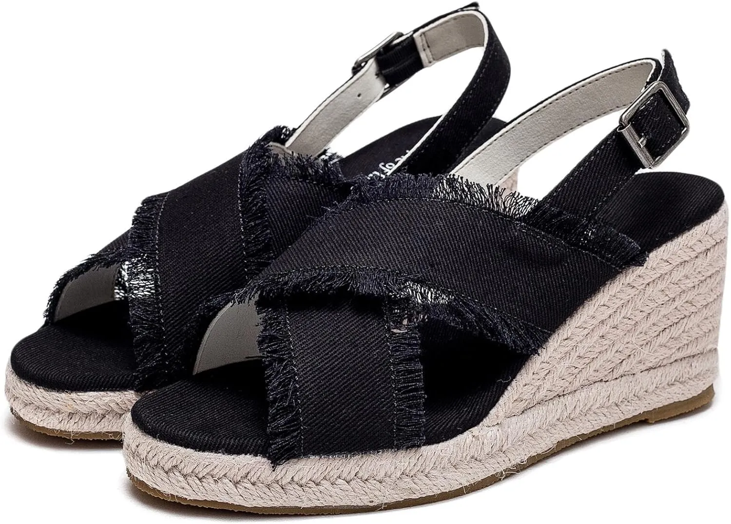 Espadrille Wedge Sandals for Women - Comfortable and Breathable Espadrilles Adjustable Foot Straps Wedges Can Be Worn with Jeans Beach Skirts
