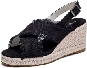 Espadrille Wedge Sandals for Women - Comfortable and Breathable Espadrilles Adjustable Foot Straps Wedges Can Be Worn with Jeans Beach Skirts