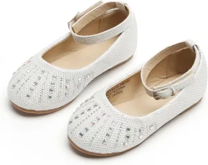 ESTINE Toddler/Little Kid Girls Dress Mary Jane Flats Flowers Fashion Princess Ballet Shoes