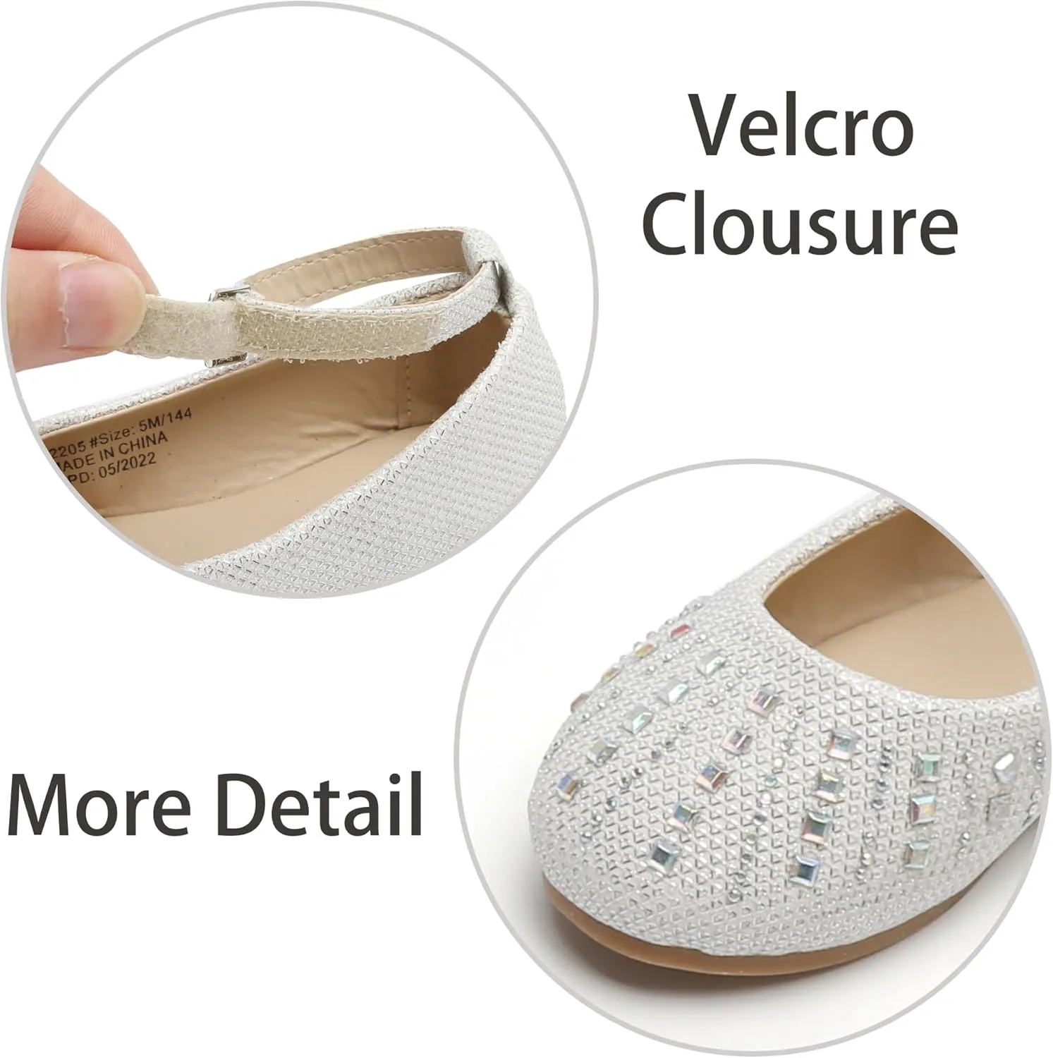 ESTINE Toddler/Little Kid Girls Dress Mary Jane Flats Flowers Fashion Princess Ballet Shoes