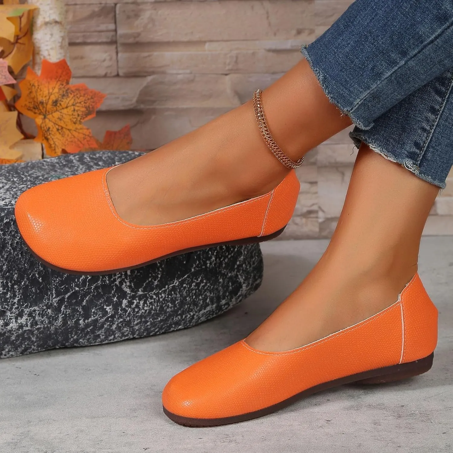 Flats for Women Round Toe Flat Shoes Slip On Ballerina Ballet Flats Dressy Comfortable Dress Walking Shoe