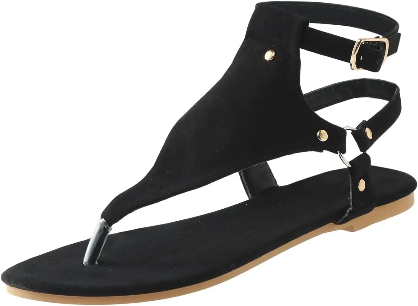 Flip Flops for Women Gladiator Sandals Open Toe Adjustable Buckle Ankle Strap Roman Retro Thong Comfortable Casual Walking Beach Sandal