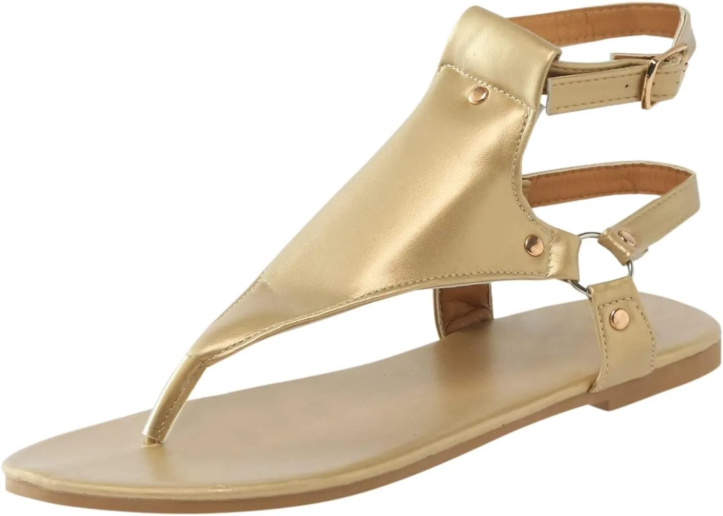 Flip Flops for Women Gladiator Sandals Open Toe Adjustable Buckle Ankle Strap Roman Retro Thong Comfortable Casual Walking Beach Sandal