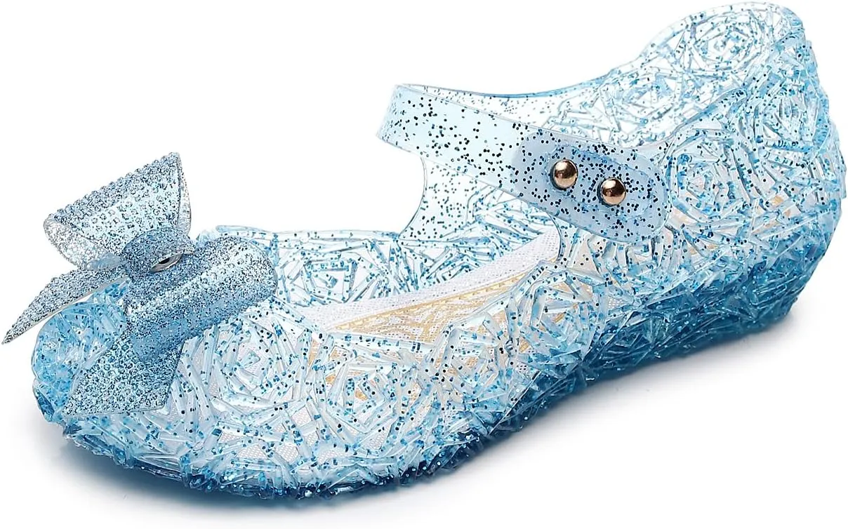 Frozen Elsa Jelly Sandals for Toddler Girls - Princess Dress Up Shoes for Cosplay & Birthday Party