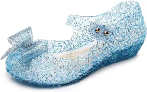 Frozen Elsa Jelly Sandals for Toddler Girls - Princess Dress Up Shoes for Cosplay & Birthday Party