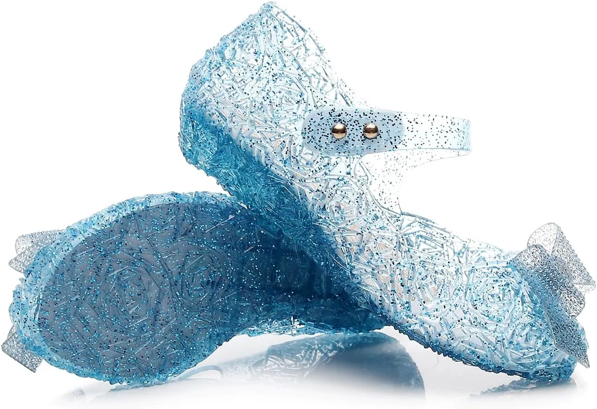 Frozen Elsa Jelly Sandals for Toddler Girls - Princess Dress Up Shoes for Cosplay & Birthday Party