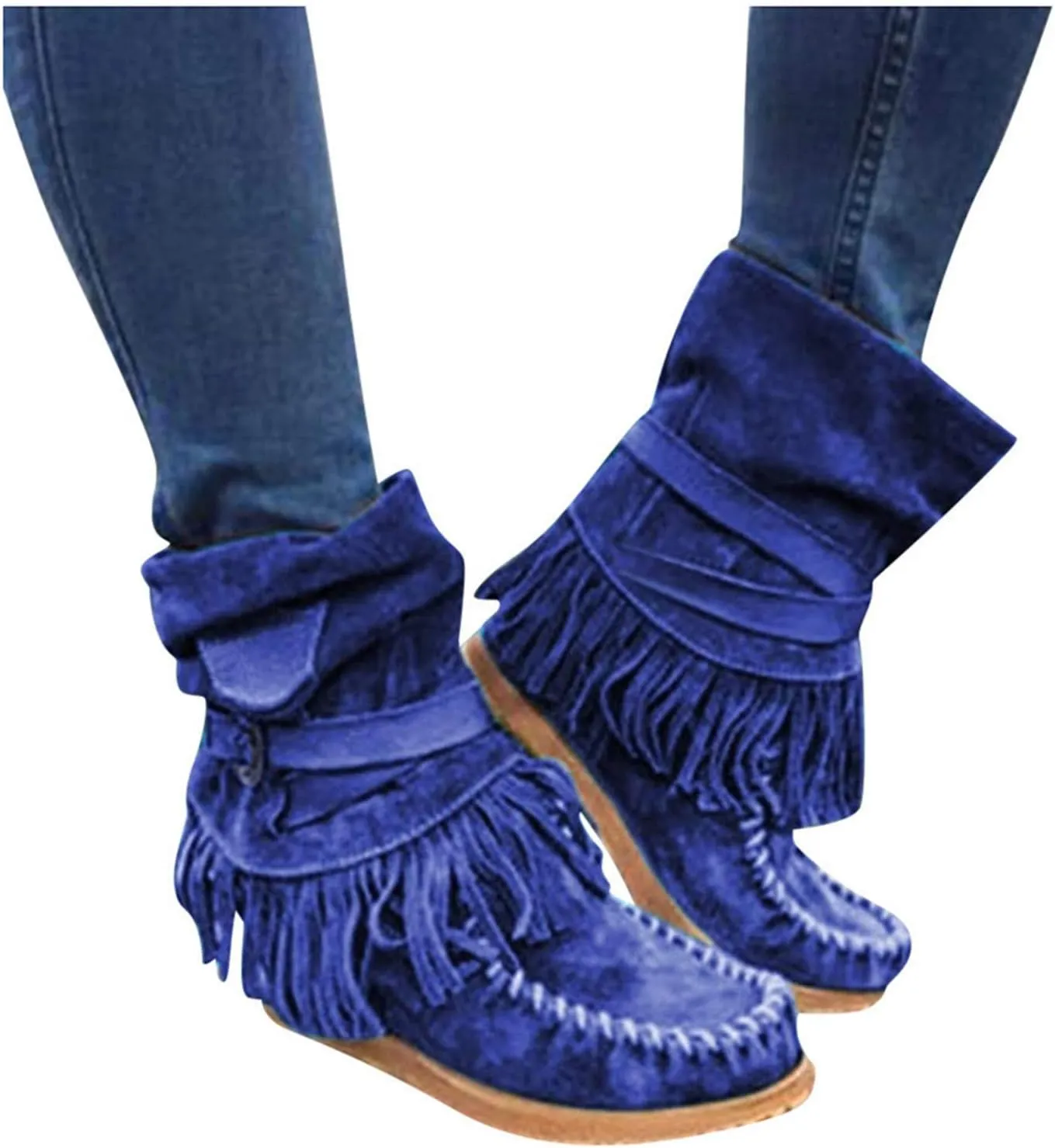 Gibobby Boots for Women Women High Heel Platform Boots Retro Ankle Boots Squared Toe Breathable Zip Up Boots 52