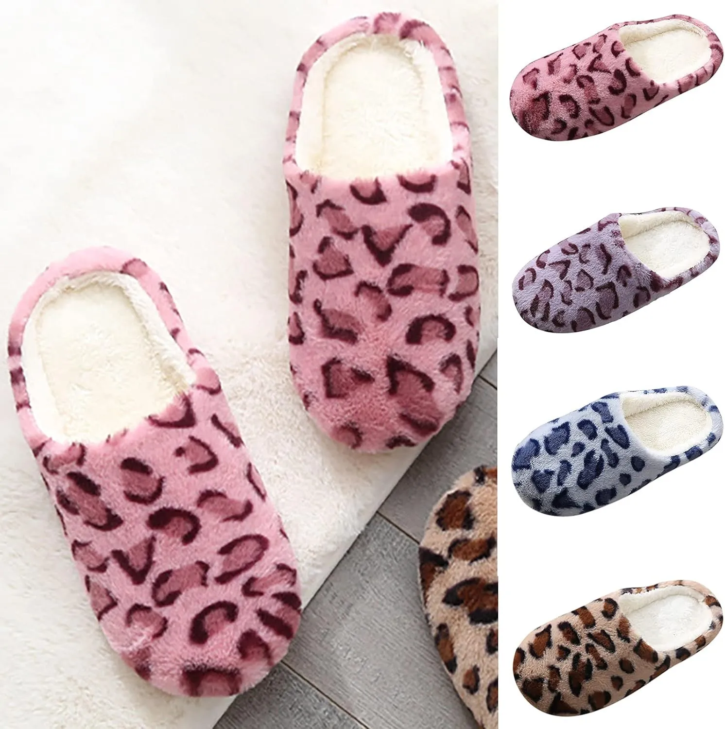 Gibobby Fuzzy Slippers fpr Women Fuzzy Comfy Memory Foam Bedroom Warm Slip On Light Shoes Outdoor Indoor