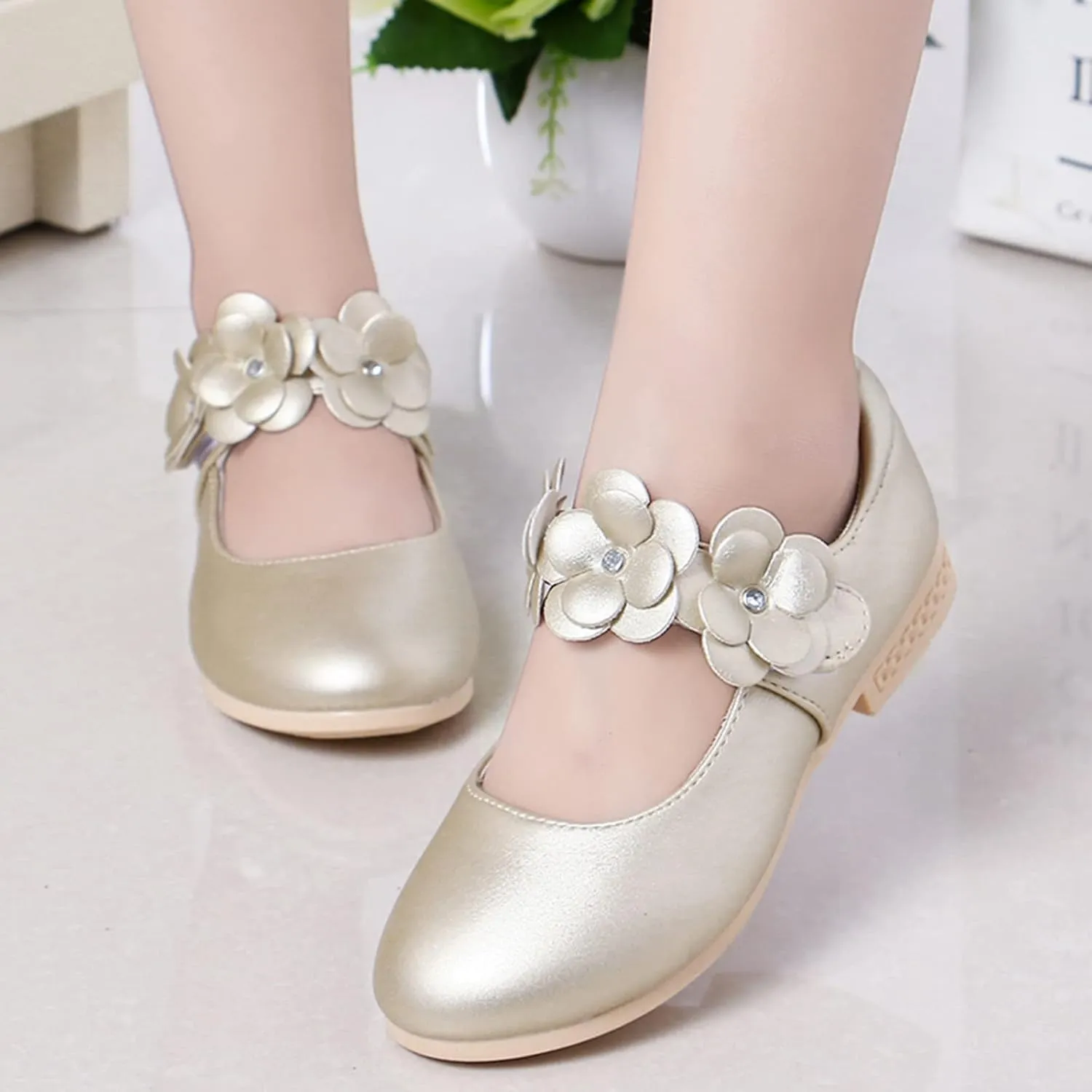 Girls Ballerina Flats Toddler Girls Dress Shoes Flower Girl Shoes Mary Jane Wedding Party Communion Princess Shoes