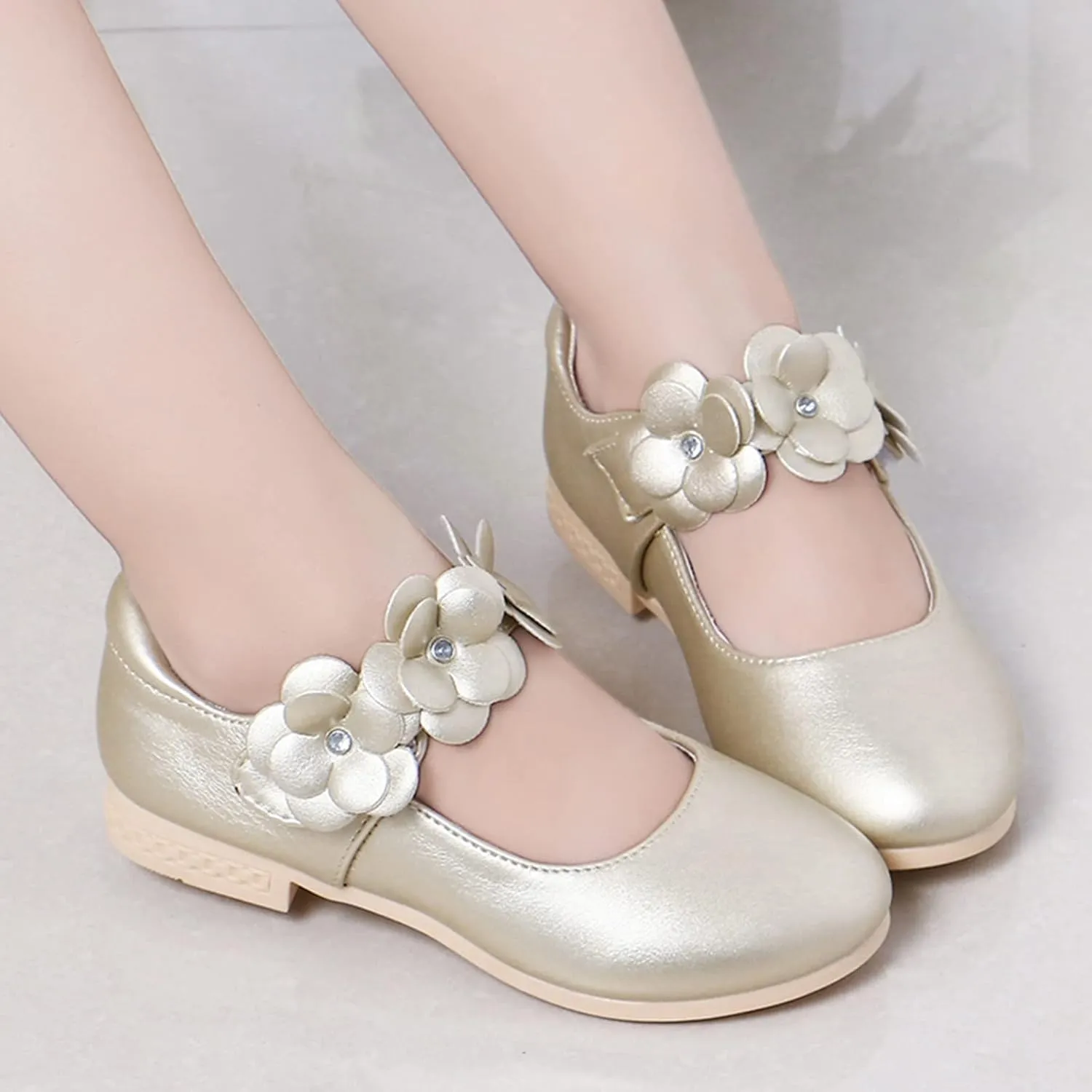 Girls Ballerina Flats Toddler Girls Dress Shoes Flower Girl Shoes Mary Jane Wedding Party Communion Princess Shoes