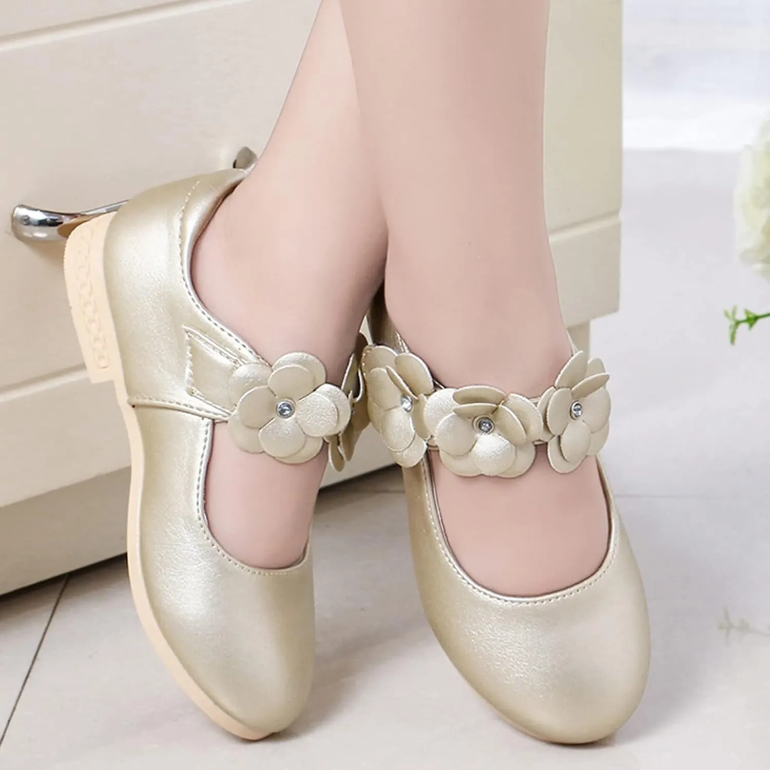 Girls Ballerina Flats Toddler Girls Dress Shoes Flower Girl Shoes Mary Jane Wedding Party Communion Princess Shoes