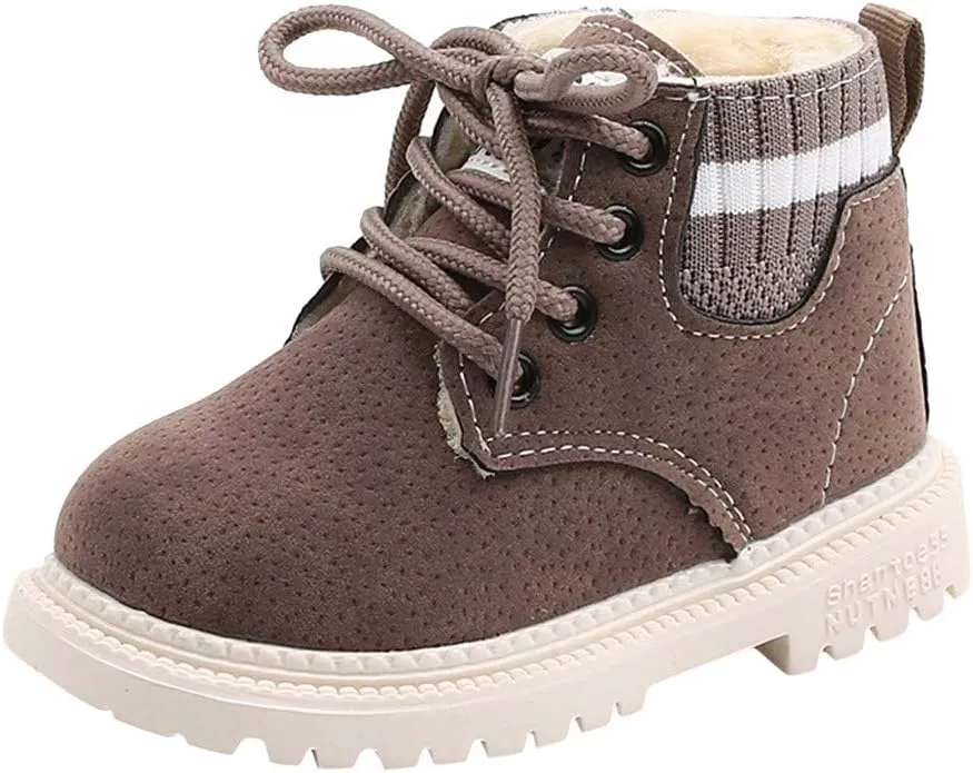 Girls Boots, Girls Flat Heel Outdoor Waterproof Hiking Ankle Booties Girls Short Ankle Boots Non-Slip Snow Booties
