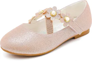 Girls Dress Shoes Toddler Girl Flats Low Heel Princess Wedding Shoes for Little Big Kids