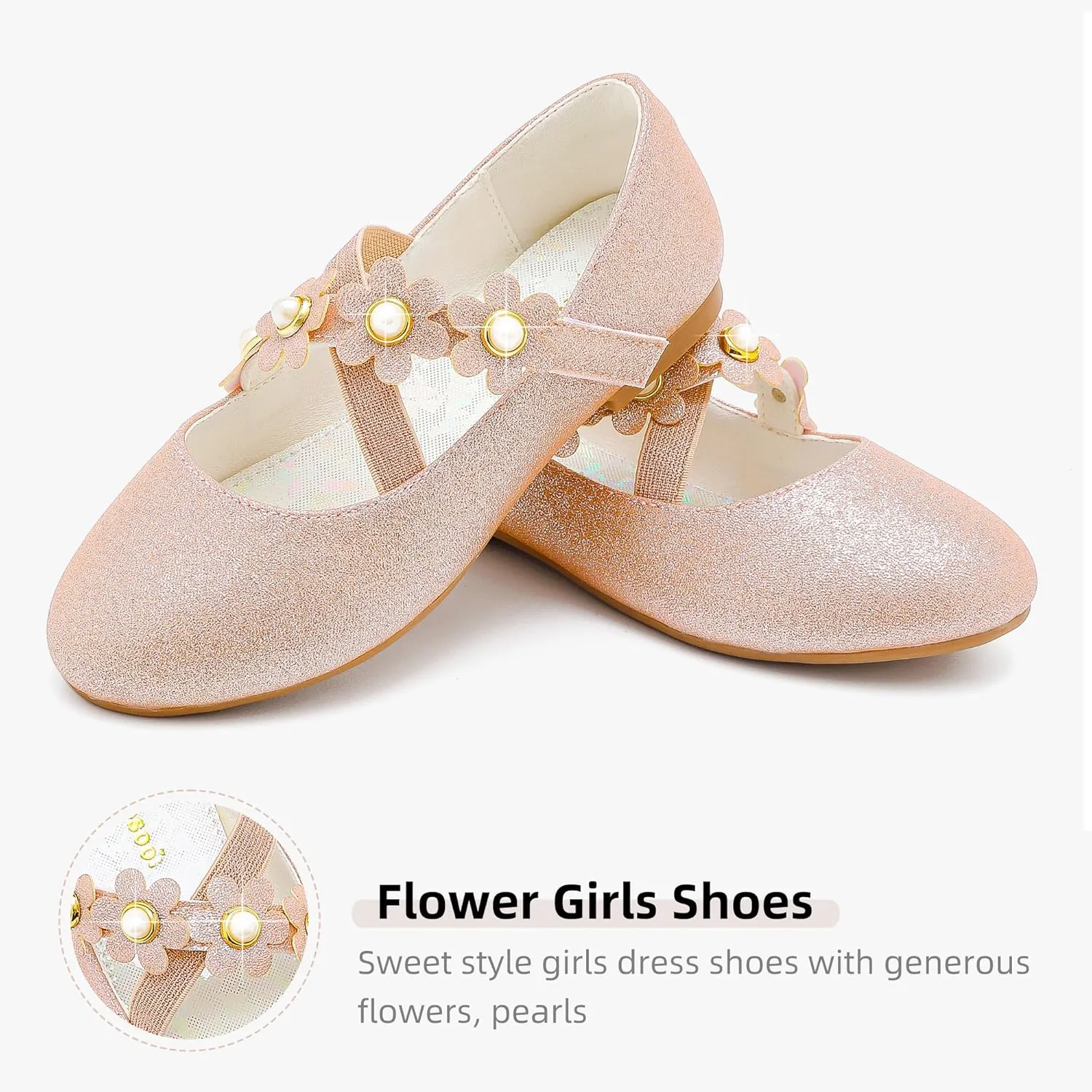 Girls Dress Shoes Toddler Girl Flats Low Heel Princess Wedding Shoes for Little Big Kids