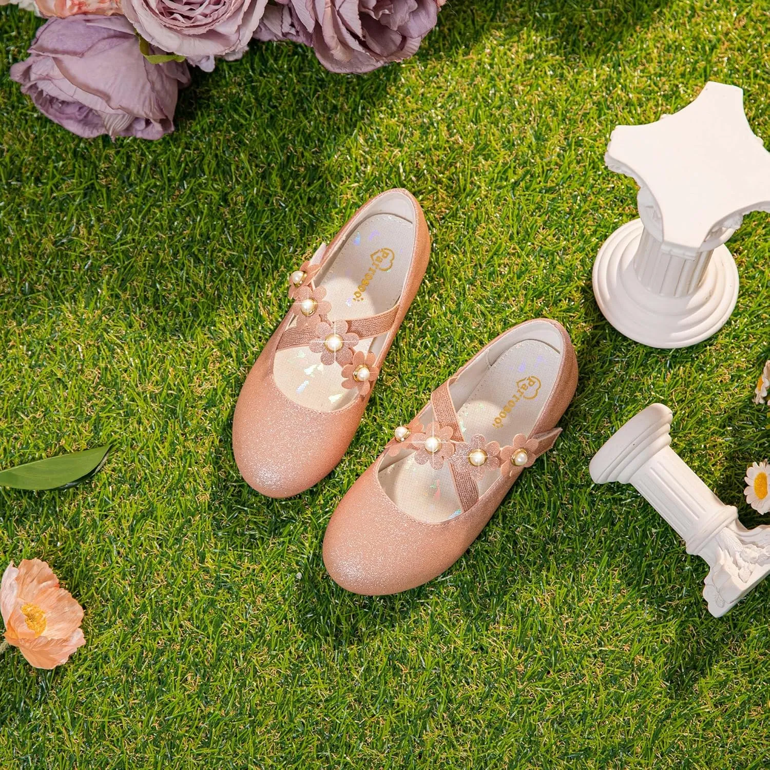 Girls Dress Shoes Toddler Girl Flats Low Heel Princess Wedding Shoes for Little Big Kids