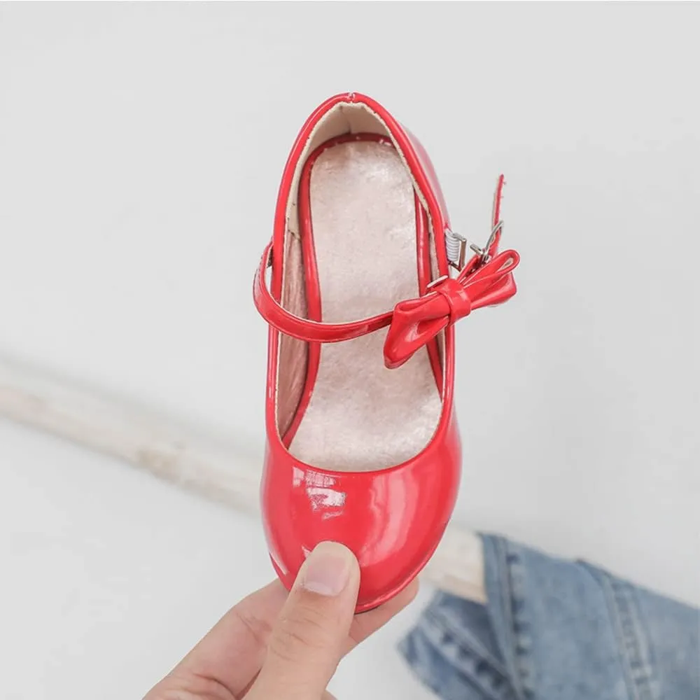 Girls Mary Jane Heels Dress Shoes Comfortable Princess Party Wedding Pumps for Toddler Little Kid