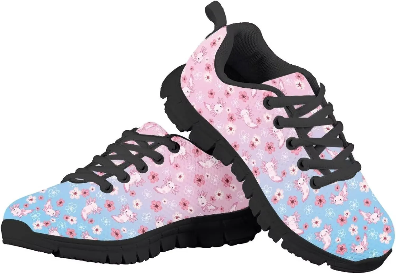 Girls Running Shoes Lightweight Athletic Sports Shoes Kids Non-Slip Lace-up Sneakers Breathable for Tennis Walking