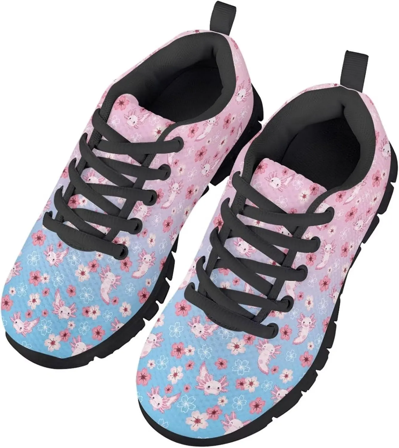 Girls Running Shoes Lightweight Athletic Sports Shoes Kids Non-Slip Lace-up Sneakers Breathable for Tennis Walking