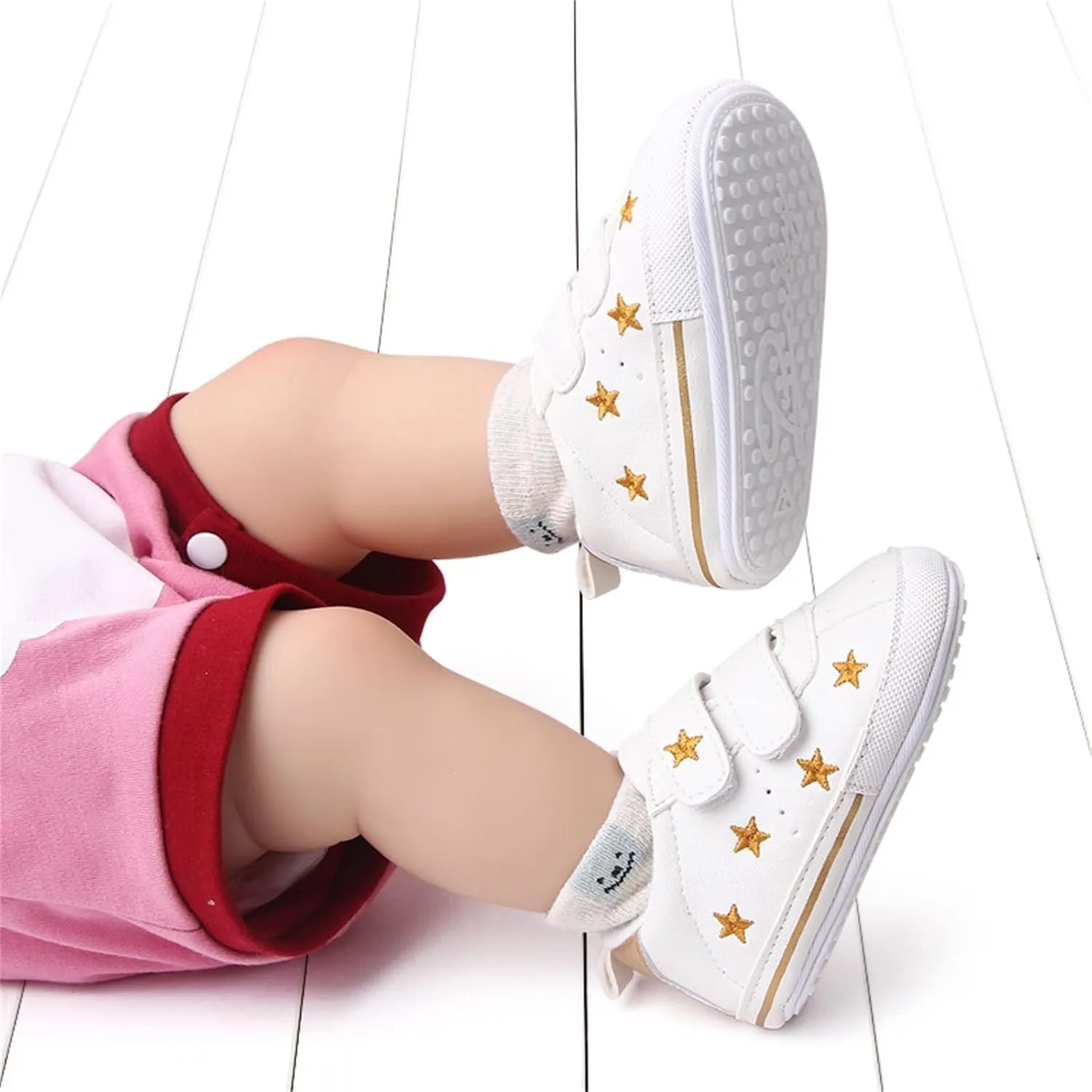 Heart Pattern Baby Girls Loafers Prewalker Dress Shoes Infant Cute Double Strap Flat Bottom Casual Sports Shoes