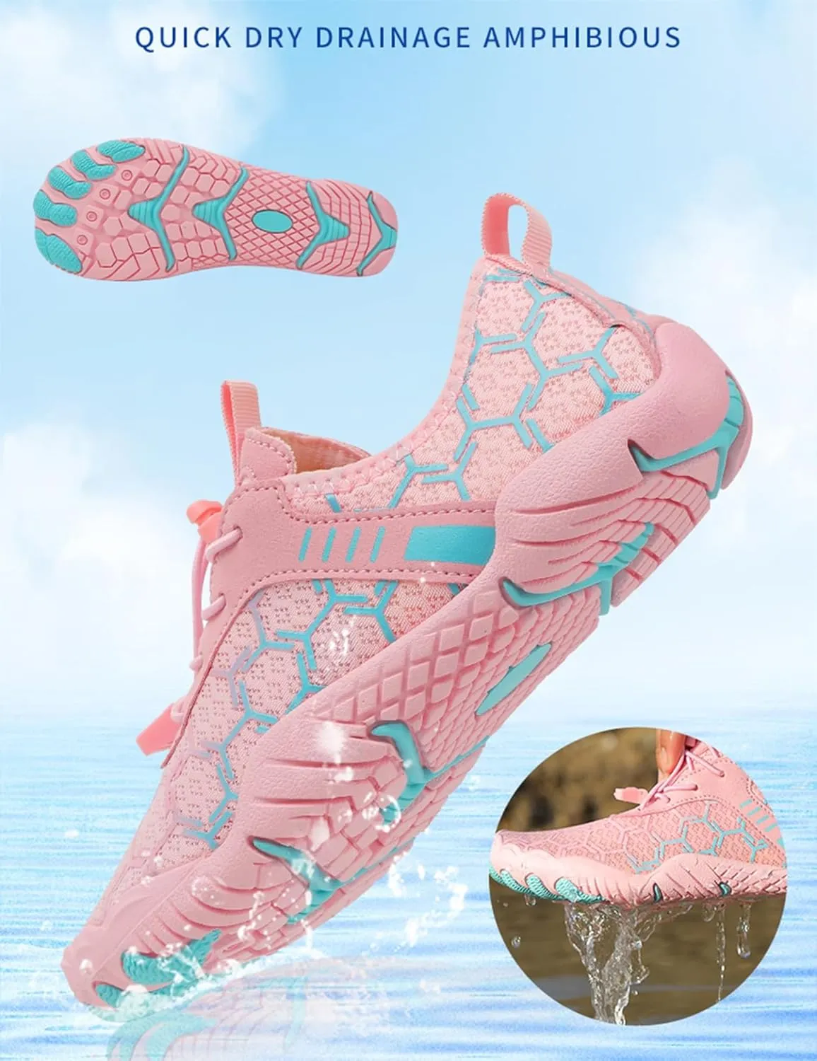 Hike Shoes Women Men Pro Barefoot Shoes with Wide Toe Box Healthy & Non-Slip Lightweight Breathable Sneakers Unisex Quick Dry Zero Drop Trail Running Shoe Sneakers