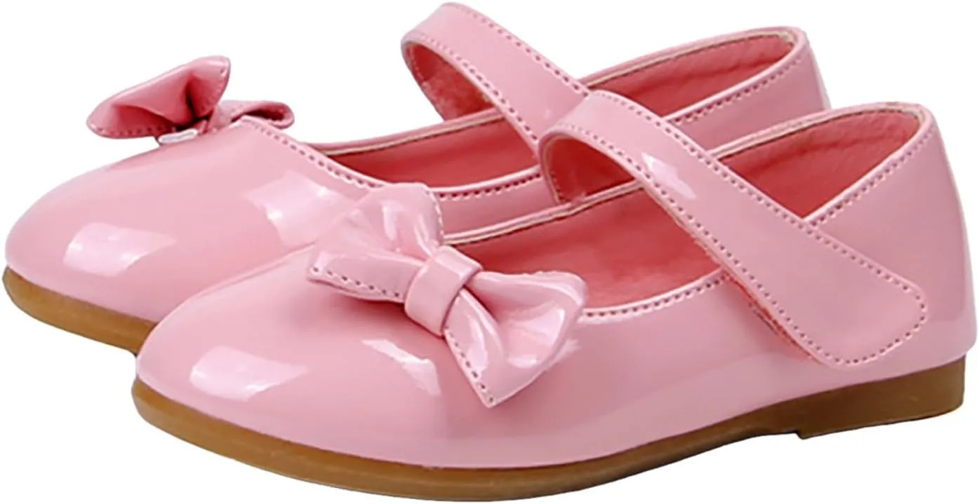 IWIHMIV Girls Shoes Girls Dress Shoes Girls Toddler Little Ballet Shoes Flower Girls Mary Jane Flat Dress Shoes Party Wedding