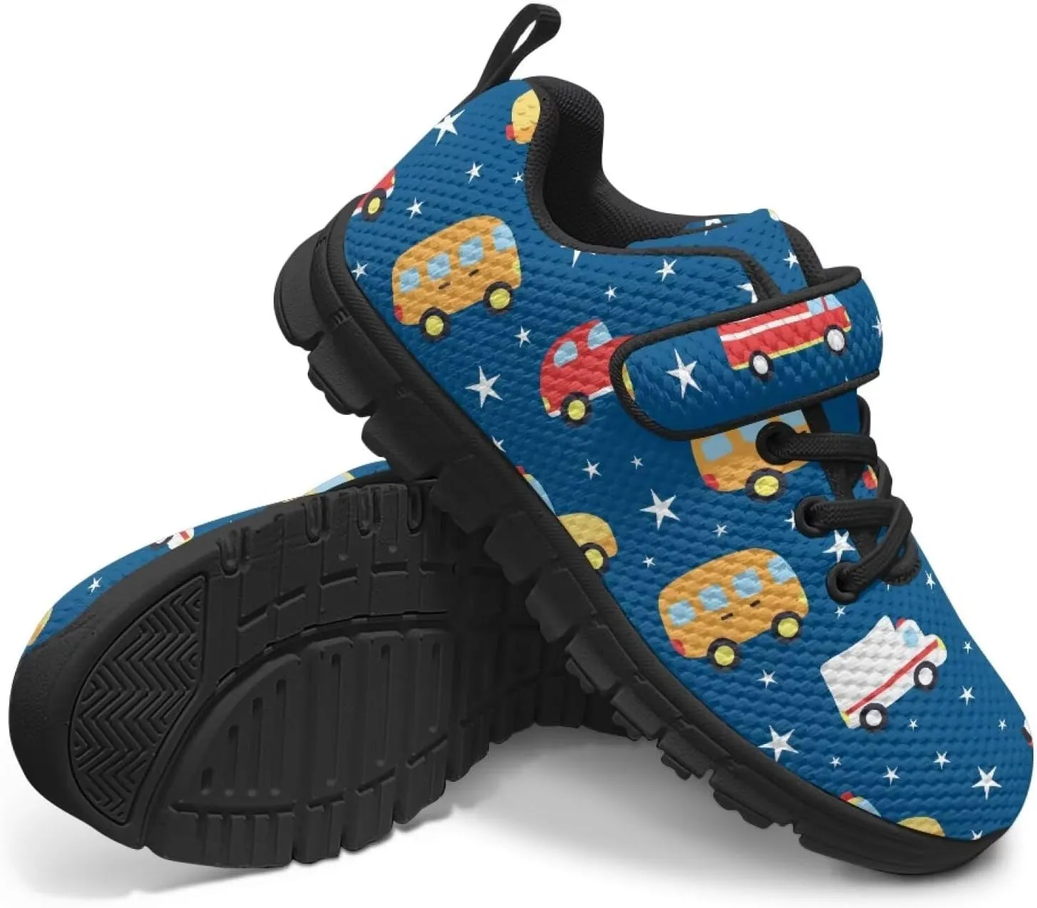 Kids Shoes Comfortable Breathable Hook and Loops Athletic Running Shoes for Litter Kids Non-Slip Lightweight School Sport Sneaker for Boys Girls US 11-15